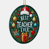 Décoration En Céramique Meilleur Enseignant Festif Jamais (Droite)