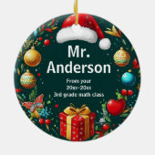 Décoration En Céramique Meilleur Enseignant Festif Jamais (Dos)