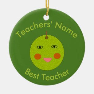 Décoration En Céramique Meilleur Enseignant Joyeux Pomme Personnalisé Orne