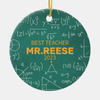 Décoration En Céramique Meilleur enseignant Nom de l'enseignant de mathéma