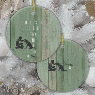 Décoration En Céramique Meilleur Entraîneur de chien jamais cadeau de Noël