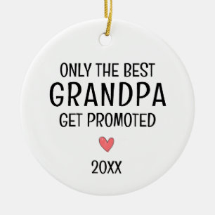 Décoration En Céramique Meilleur Grand-Père Promu – Année Personnalisée