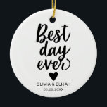 Décoration En Céramique Meilleur jour jamais avec Mariage cardiaque<br><div class="desc">Un cadeau mariage personnalisé qui sera un souvenir attentionné pour les années à venir.</div>