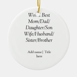 Décoration En Céramique Meilleur maman mari femme papa fille fils au monde