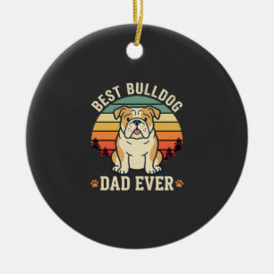 Décoration En Céramique Meilleur papa bouledogue de tous les temps vecteur