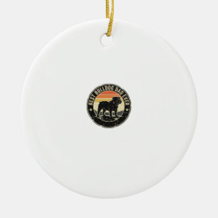 Décoration En Céramique Meilleur Papa Bouledogue Vintage T-Shirt pour Amou