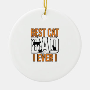Décoration En Céramique Meilleur Papa Chat du Monde Design de Chemise Vint