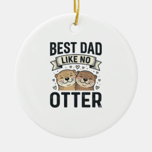 Décoration En Céramique Meilleur Papa Comme Aucune Loutre Mignonne Loutre