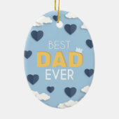 Décoration En Céramique Meilleur papa jamais mignonne Fête des pères (Dos)