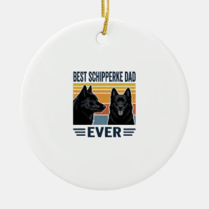 Décoration En Céramique Meilleur Papa Schipperke Jamais Design Vectoriel R