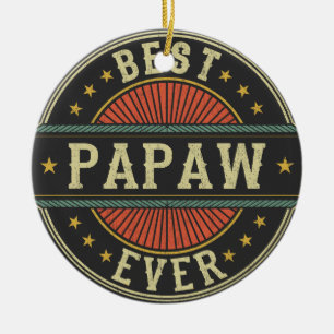Décoration En Céramique Meilleur Papaw jamais rétro Vintage grand-père Fêt