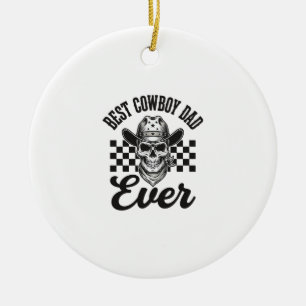 Décoration En Céramique Meilleur père cowboy crâne conception de chemise W