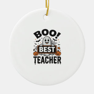 Décoration En Céramique Meilleur Professeur Boo Design Halloween Vintage_