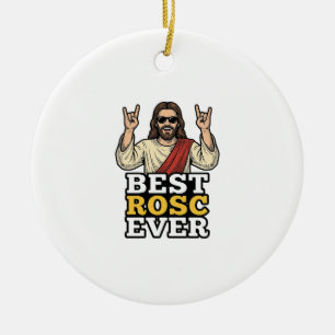 Décoration En Céramique Meilleur Rosc Vintage Rock Main Religieux T-Shirt_