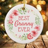 Décoration En Céramique Meilleure aquarelle Granny Ever Fleur Wreath