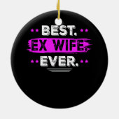 Décoration En Céramique Meilleure Femme Ex Jamais De Mari Matching Famille (Dos)