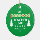 Décoration En Céramique Meilleure histoire Typographie enseignant Noël Ver (Gauche)