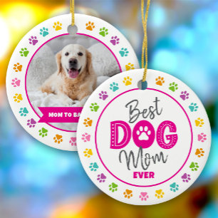 Décoration En Céramique Meilleure maman de chien jamais Photo personnalisé