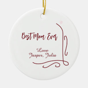 Décoration En Céramique Meilleure maman jamais rouge amour espagnol bordur