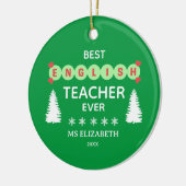 Décoration En Céramique Meilleure typographie de l'enseignant anglais Noël (Gauche)