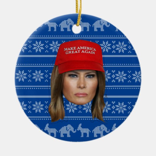 Décoration En Céramique Melania Trump MAGA Noël (Devant)