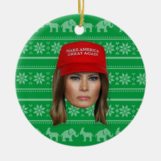 Décoration En Céramique Melania Trump MAGA Noël (Devant)