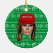 Décoration En Céramique Melania Trump MAGA Noël (Dos)
