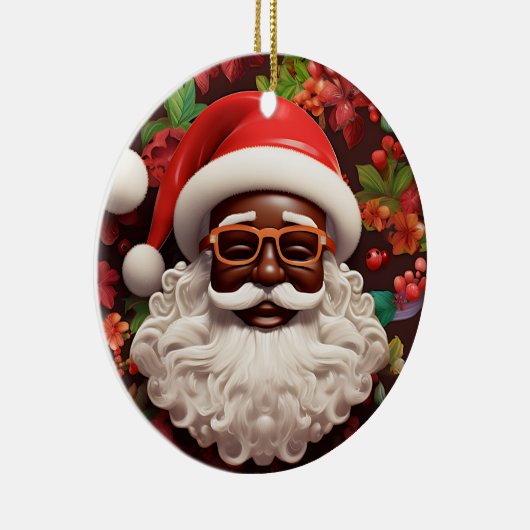 Décoration En Céramique Melanin Noël Chocolat Noir Père Noël (Droite)