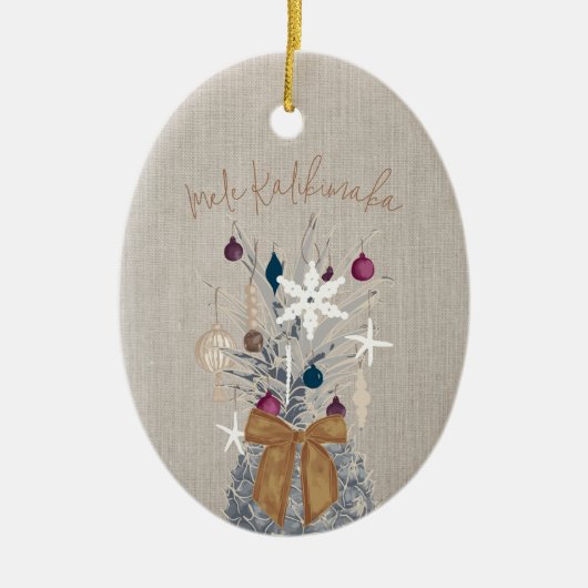 Décoration En Céramique Mele Kalikimaka, Plum de sucre (Devant)