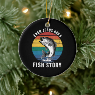 Décoration En Céramique Même Jésus avait une histoire de poisson à pêcher 