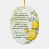 Décoration En Céramique Mémoire chrétienne Photo Roses jaunes Fleurs de ja (Devant)