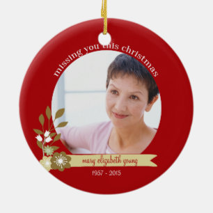 Décoration En Céramique Mémoire de Noël avec Jésus photo personnalisée nom