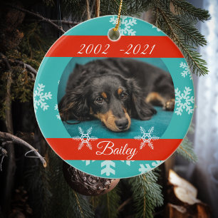 Décoration En Céramique Mémoire de vacances de Noël pour chien et chat