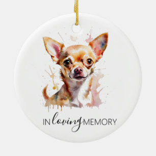 Décoration En Céramique mémorial de chien Chihuahua aquarelle noël