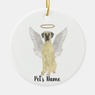 Décoration En Céramique Mémorial de la Grande Dane Sympathy Fawn masqué