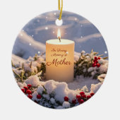 Décoration En Céramique Mémorial de Noël de maman bougie neige (Devant)