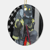 Décoration En Céramique Mémorial de Noël des pompiers. (Gauche)