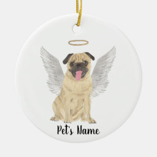 Décoration En Céramique Mémorial de sympathie personnalisé pour Pug