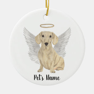 Décoration En Céramique Mémorial de sympathie pour l Dachshund Cream Smoot