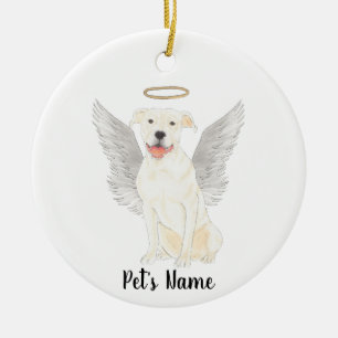 Décoration En Céramique Mémorial de sympathie pour Pitbull Staffy blanc
