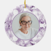 Décoration En Céramique Mémorial des fleurs d'hydrangée violette (Dos)