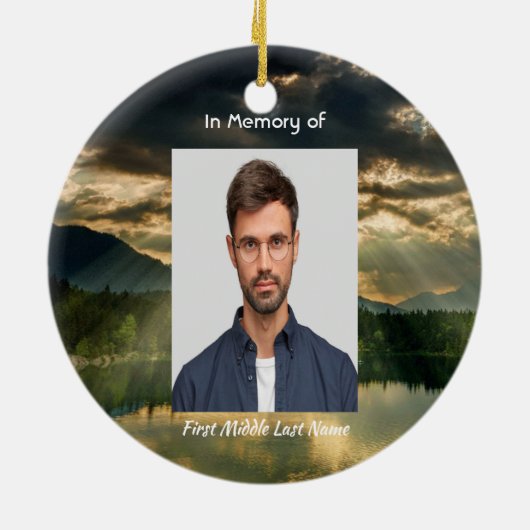 Décoration En Céramique Memorial Keepsake Beautiful Lake Beach (Dos)