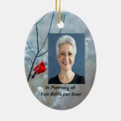 Décoration En Céramique Memorial Keepsaké Cardinal Red Bird (Dos)