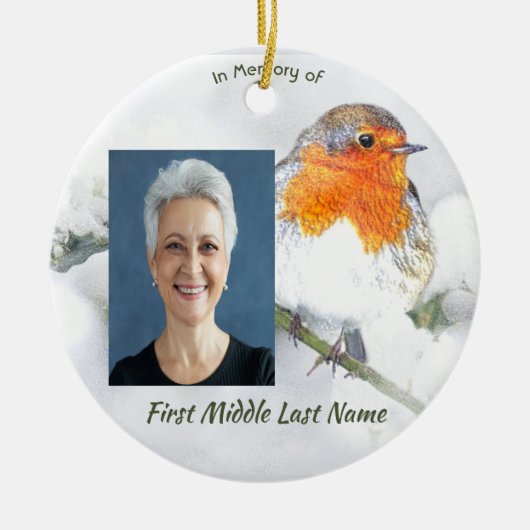 Décoration En Céramique Memorial Keepsake English Robin Bird (Devant)