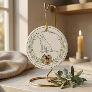 Décoration En Céramique Mémorial Labrador Retriever Sage Botanica Cadeau