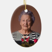 Décoration En Céramique Mémorial Personnalisé Photo vert (Dos)