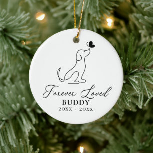 Décoration En Céramique Mémorial pour chien de compagnie À jamais aimé Nom