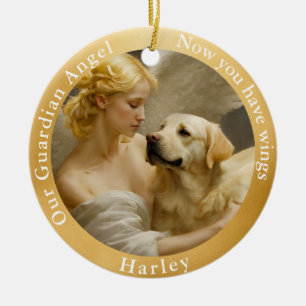 Décoration En Céramique Memorial Yellow Lab Angel Art personnalisé