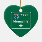 Décoration En Céramique Memphis, panneau routier de TN (Dos)