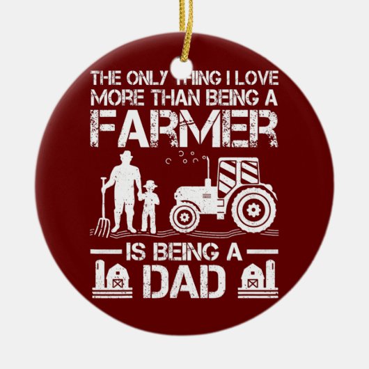 Décoration En Céramique Mens Funny Agriculture Tracteur Rétro Fermier Papa (Devant)